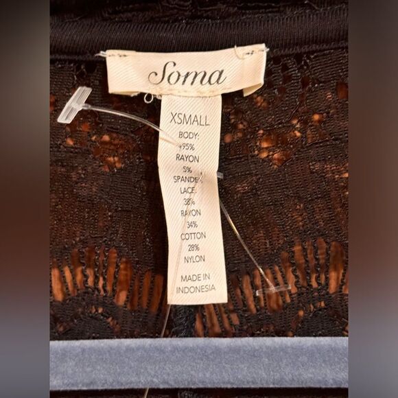 NWT Soma Black Lace Cardigan Size XS - Picture 3 of 6